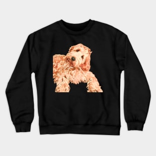 Adorable long wavy haired puppy painting. Crewneck Sweatshirt